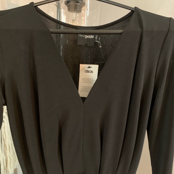 asos petite midi black dress, size 0 - Picture 4 of 8